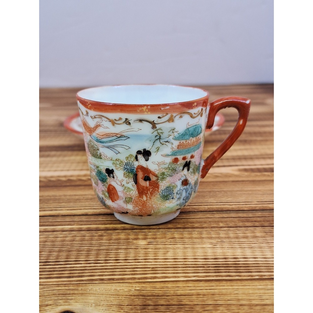 Porcelain Hand Painted Japan Demitasse Cup Saucer Lithophane‎ - Picture 5 of 10